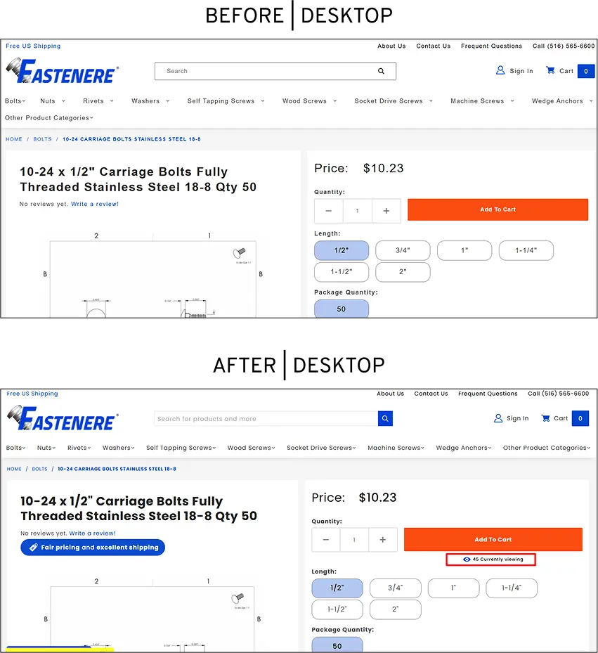 Social Proof (Desktop)