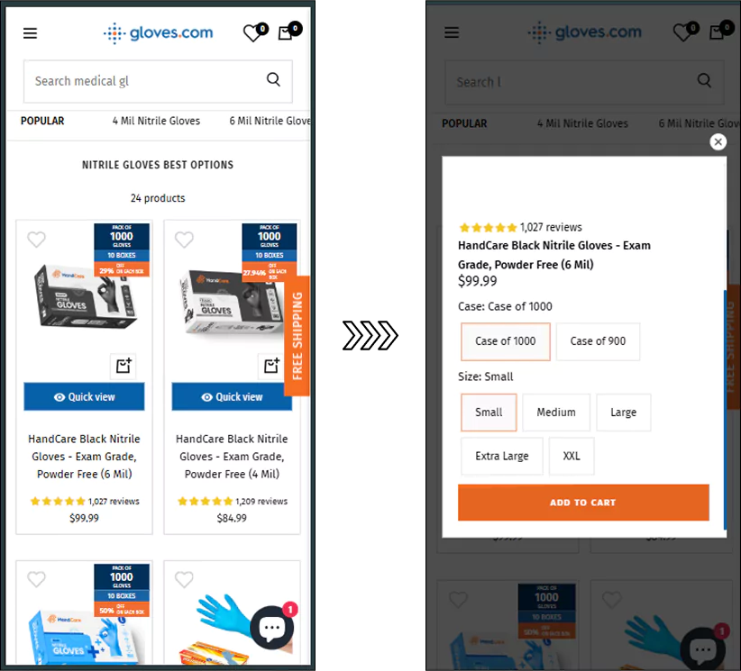 Quickview (Mobile)