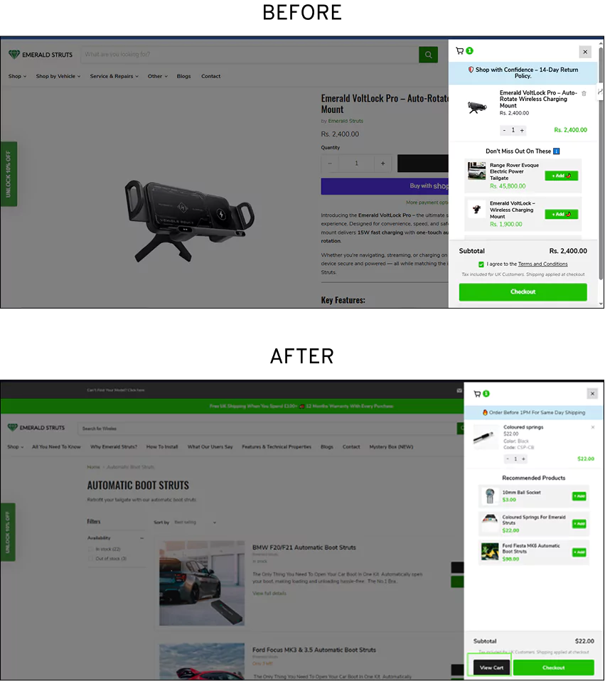 View Cart CTA Fix (Desktop)