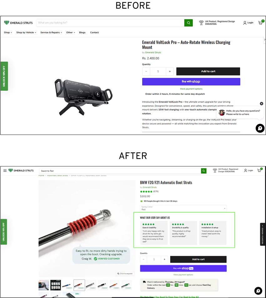 Reviews Factor-Wise (Desktop)