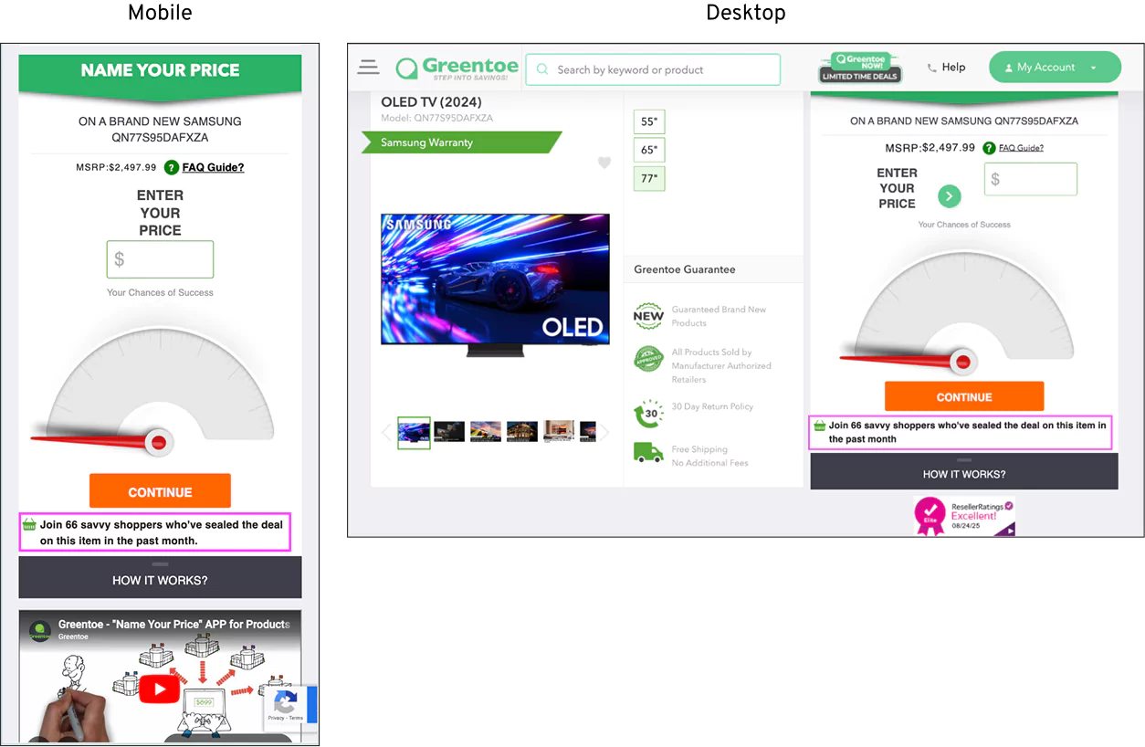Social Proof Statement (Desktop + Mobile)