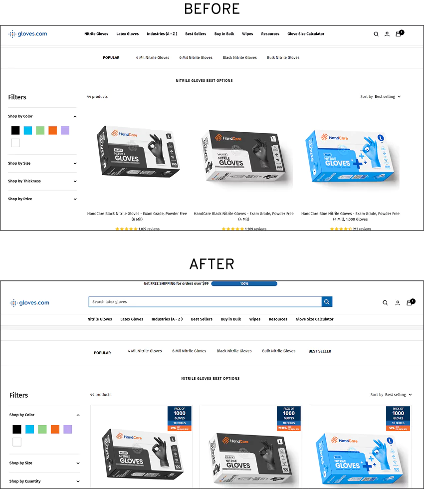 Box Sticker in CategoryPage (Desktop)