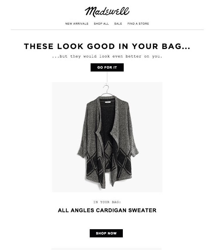 madewell email marketing example